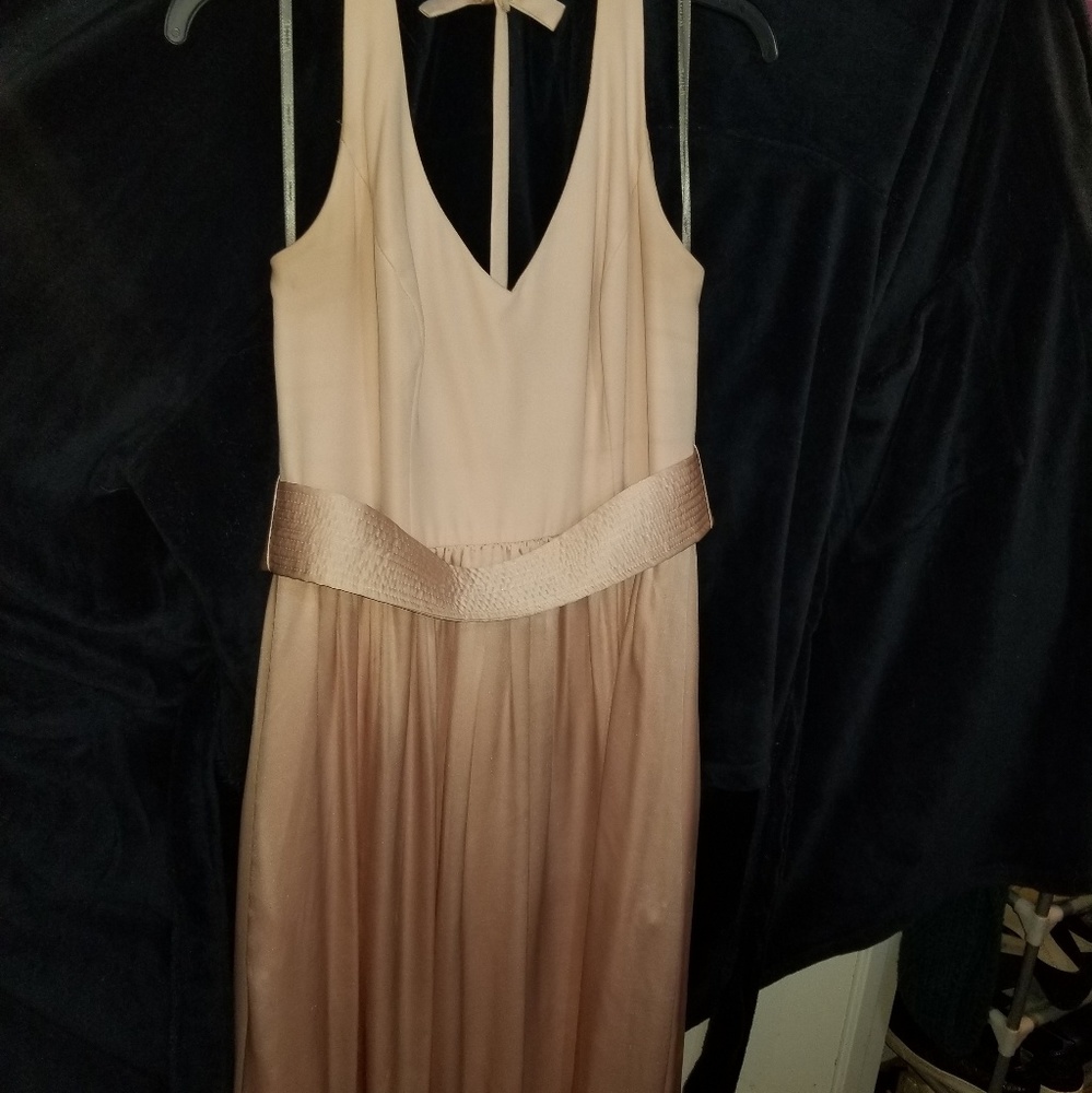 WHITE BY VERA Wang VNeck Halter Gown Blush sz 10